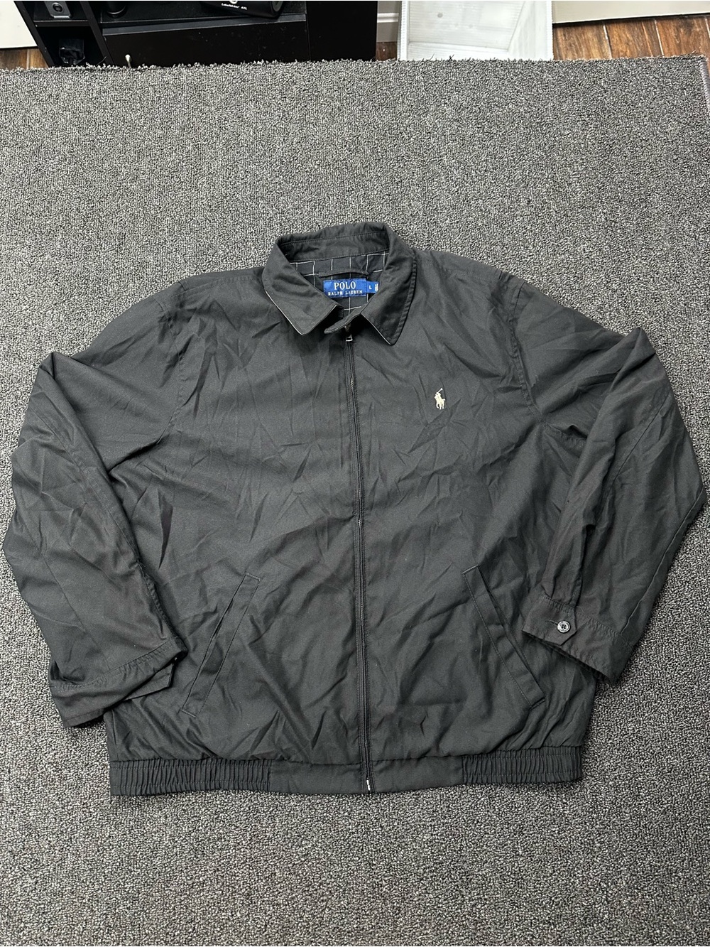 Polo Ralph Lauren Harrington Men’s Black Bi Swing L Jacket Windbreaker Bomber